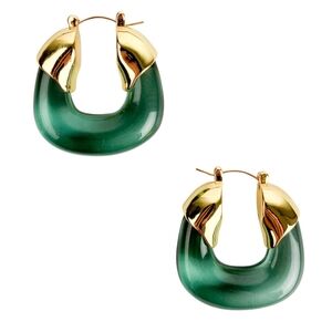 NWOT Lizzie Fortunato organic hoops in forest green